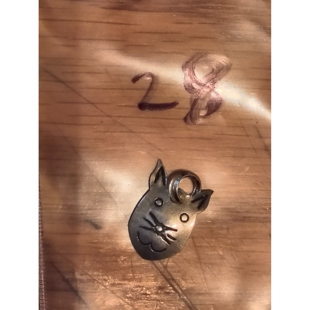 Style Cat Face Charm Pendant Silver Tone Kitty Animal Jewelry Unisex Engraved